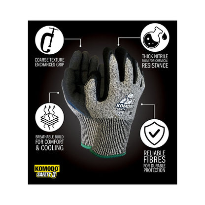 TGC KOMODO® Cut 3 Safety Gloves 620500 (Box of 12 Pairs)