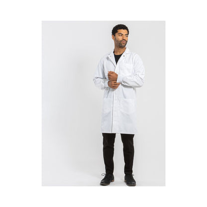 Simmons Knit Cuff Lab Coat- White - Unisex