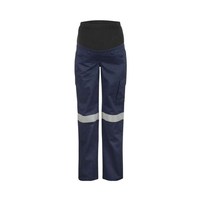WORKCRAFT Maternity Cargo Reflective Cotton Drill Work Pants WPL080