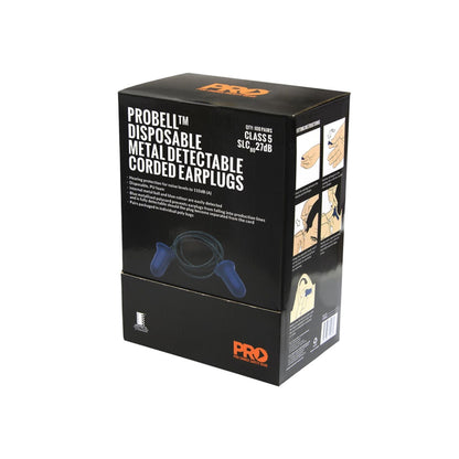 ProChoice Probell Disposable Metal Detectable Corded Earplugs EPBMDC (Box of 100)