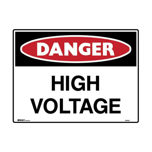 Danger High Voltage H90mm x W125mm Sign (Pack of 5)