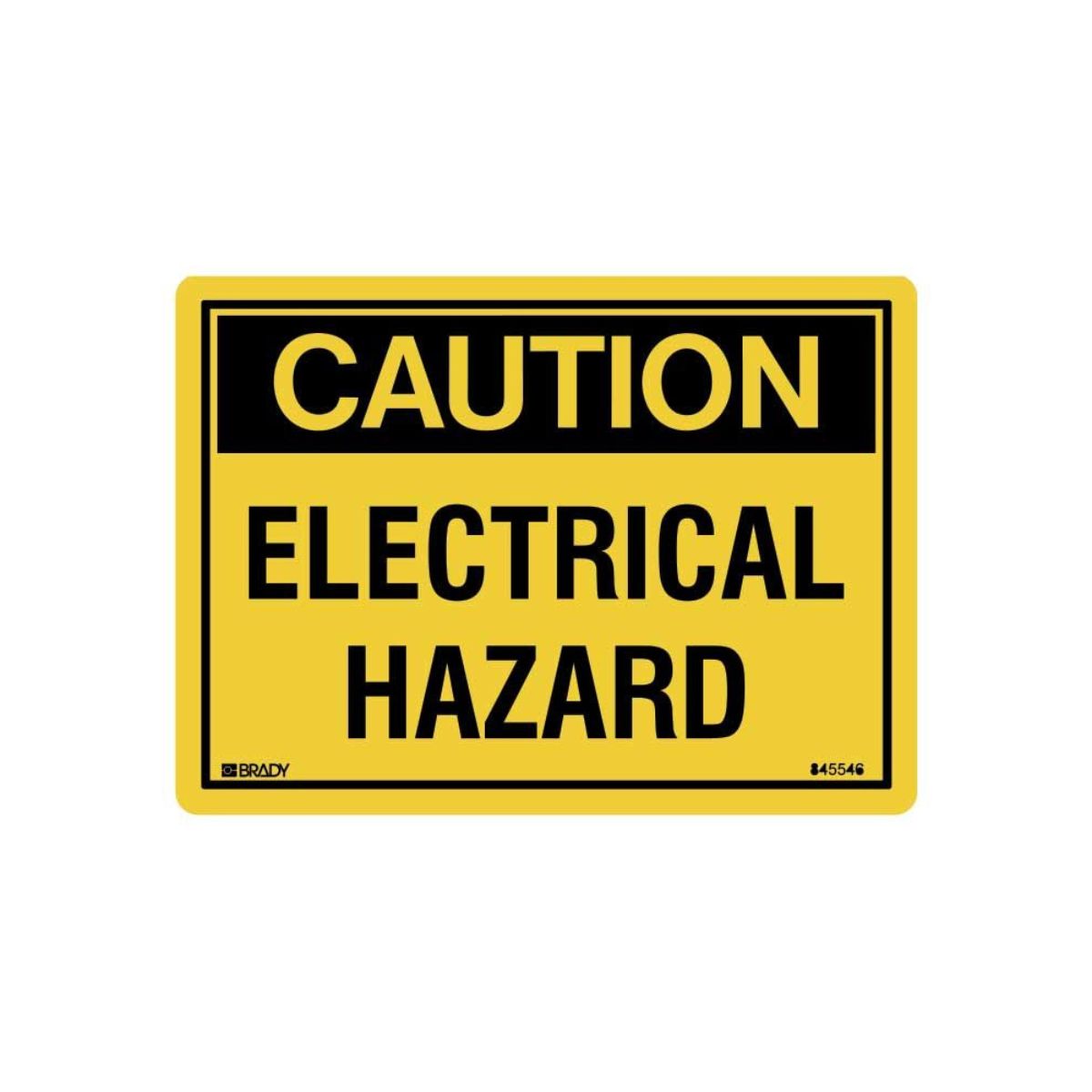 Safety Warning Stick On Labels - Electrical Hazard (Self Adhesive Vinyl) H90mm x W125mm (Pack of 5)
