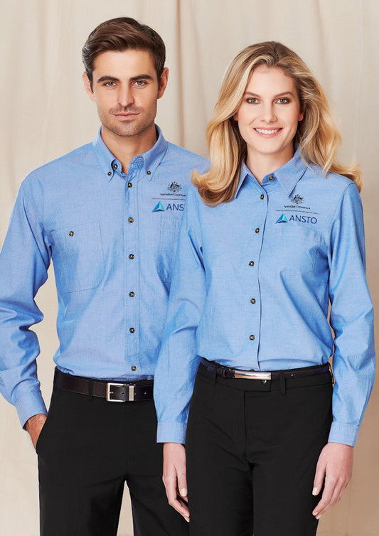 ANSTO Women's Chambray Long Sleeve Shirt AN-LB6201CB