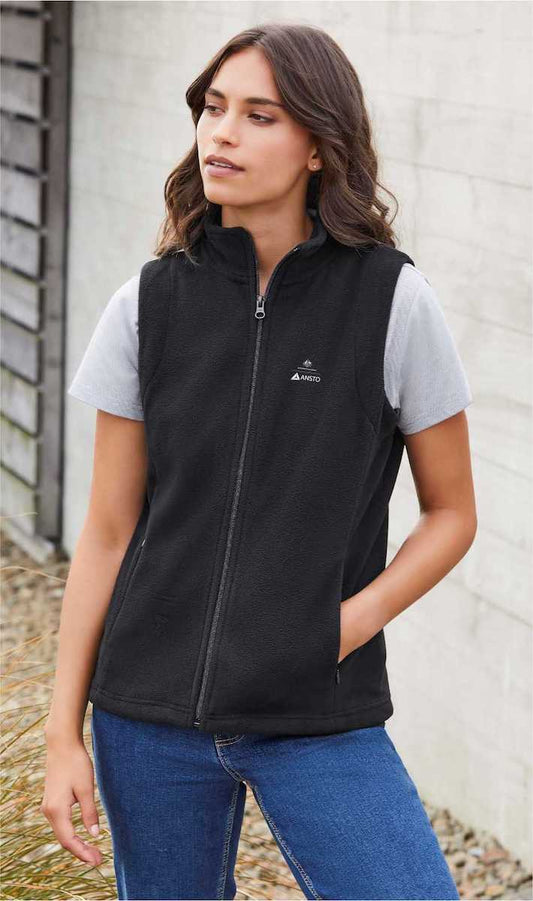 ANSTO Women's Plain Fleece Vest AN-PF905BK