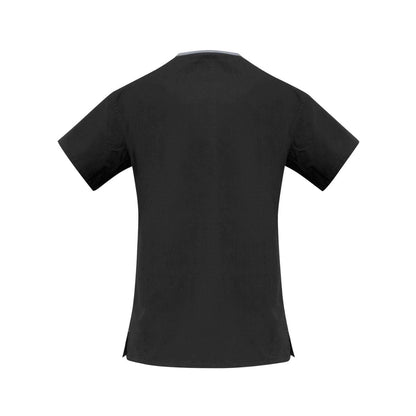 Ladies Contrast Crossover Scrubs Top H10722