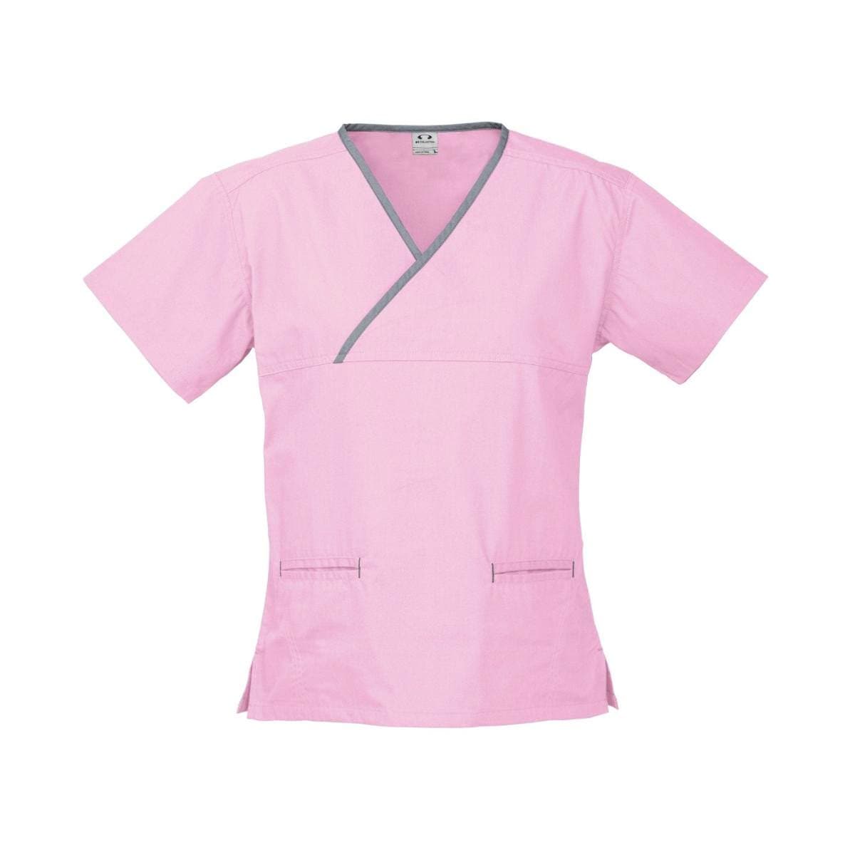 Ladies Contrast Crossover Scrubs Top H10722