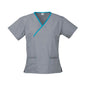 Ladies Contrast Crossover Scrubs Top H10722