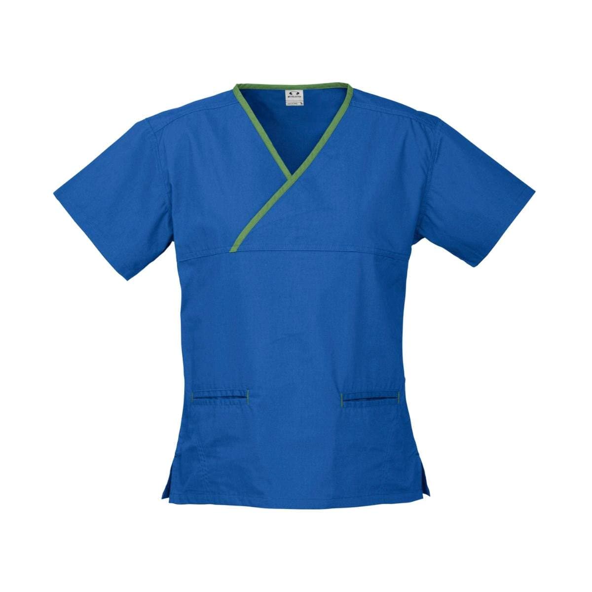 Ladies Contrast Crossover Scrubs Top H10722